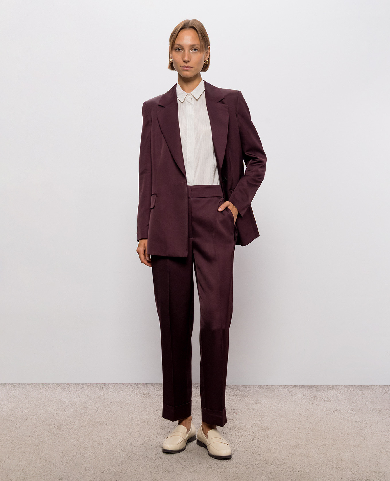 Purple jacket with belt Peserico 2