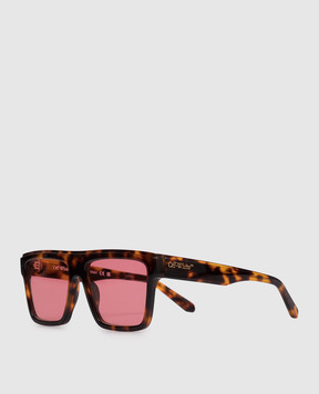 Off-White Brown sunglasses with logo print OW10396D2558