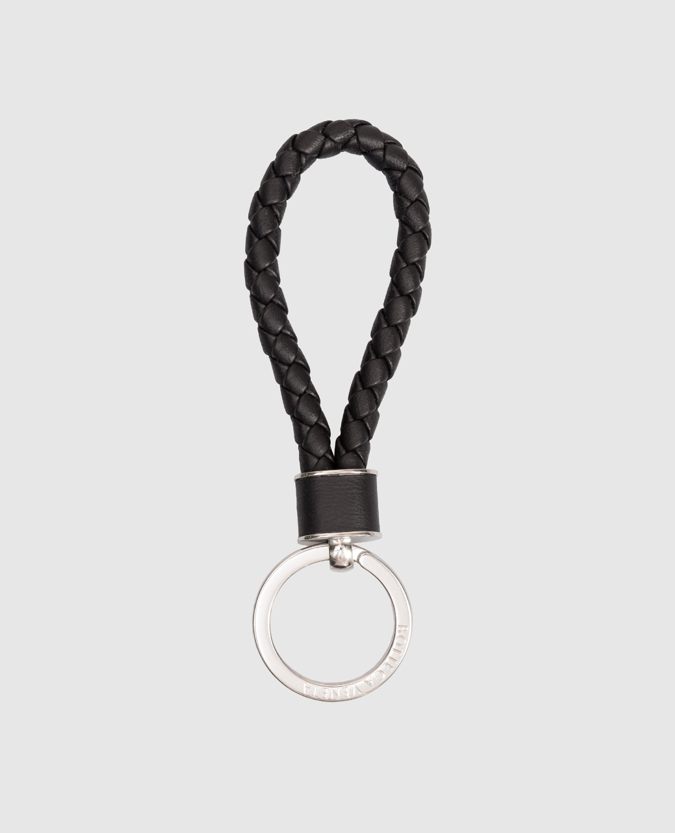 

Black Intreccio leather keychain Bottega Veneta