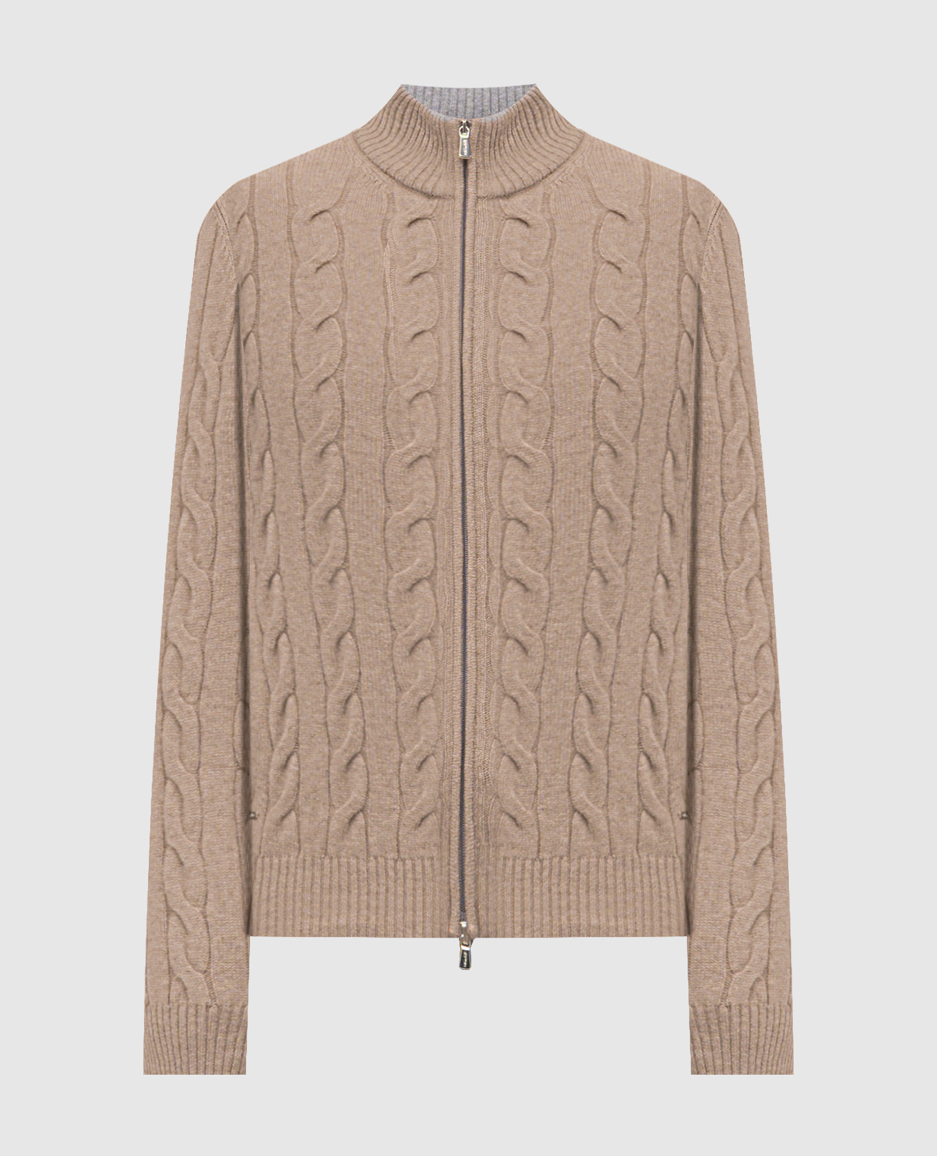 

Beige cashmere cardigan with a pattern Enrico Mandelli