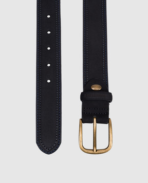 Florentino Blue suede belt with embossed logo 126200610150