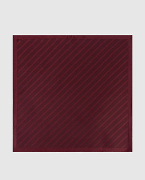 Brunello Cucinelli Burgundy striped silk pachet scarf MI8740091