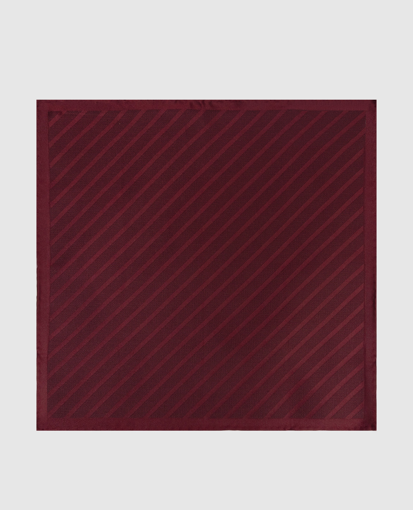 Burgundy striped silk pachet scarf
