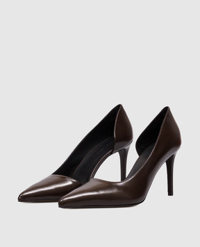 Khaite Jett D'Orsay brown leather shoes F2040943