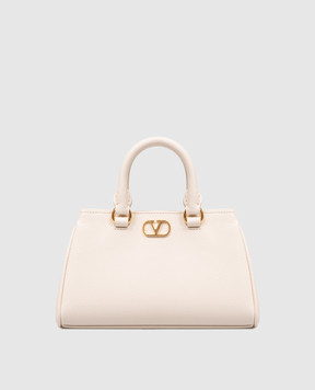 Valentino VLogo Signature Beige Leather Mini Bag 9W2P0BA9SNP