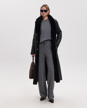 Simonetta Ravizza Black double-sided sheepskin coat Mila 125 F06CO209H21