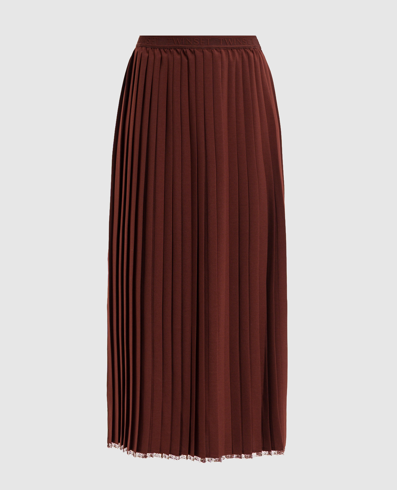 Terracotta pleated skirt