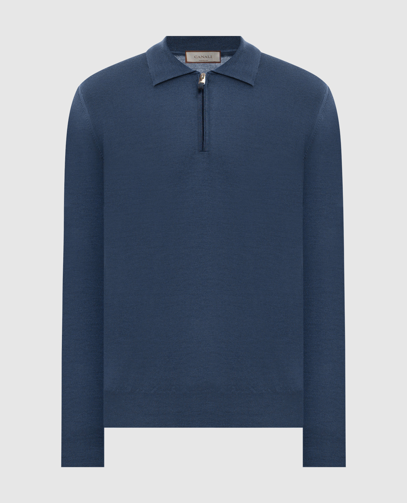 Blue wool polo shirt