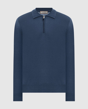 Canali Blue wool polo shirt MK01149C0572