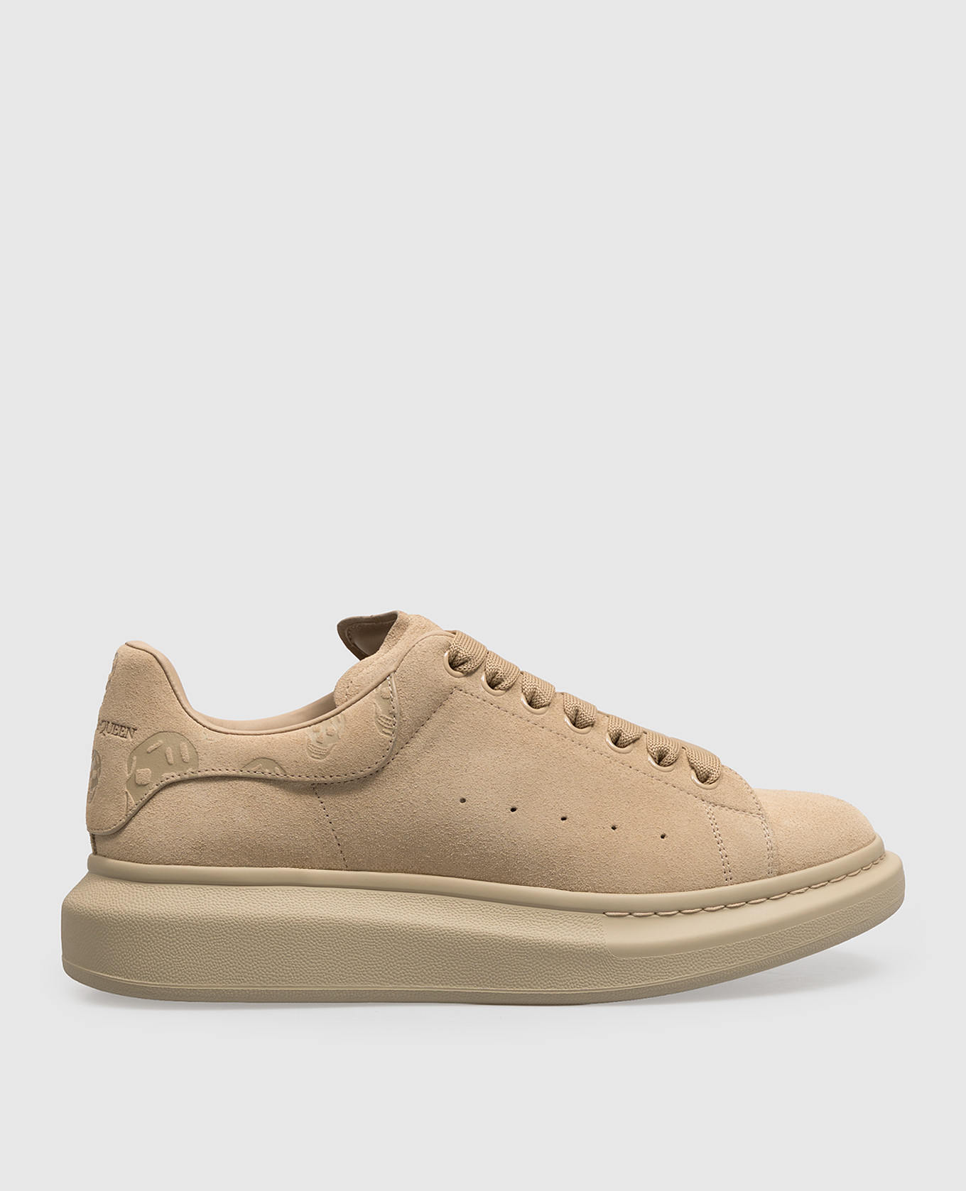 Beige suede oversized sneakers