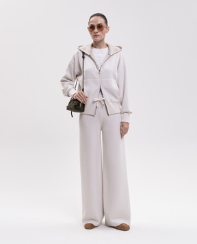 Agnona Ivory cashmere, wool and silk track jacket KN120282G120Q