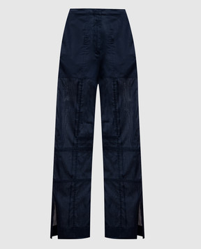 Jil Sander Blue pants with slits J02KA0381J45326