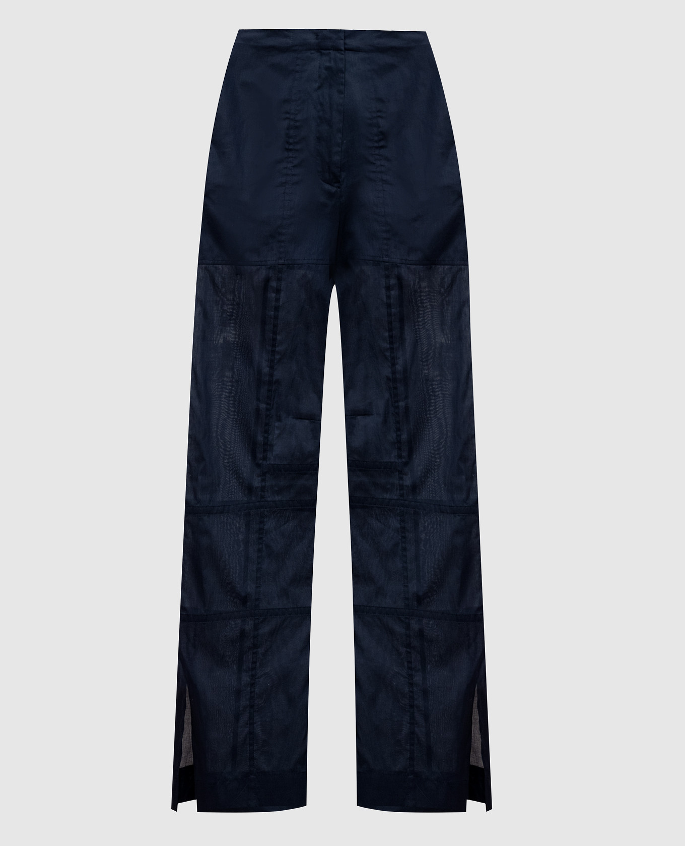 Blue pants with slits