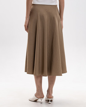 Max Mara Khaki linen and silk skirt MXMGOLF