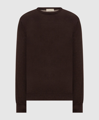 Brown wool, silk and cashmere jumper