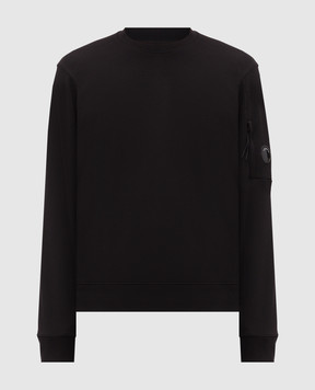 C.P. Company Black sweatshirt with logo patch MSS713A005086W