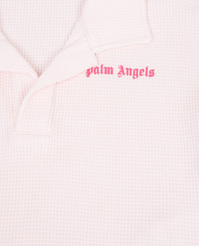 Palm Angels Children's pink polo shirt with logo print PGGB001S26JER001