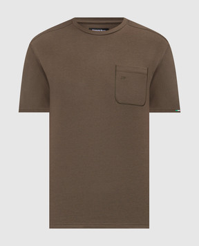 Stefano Ricci Khaki T-shirt with embroidered monogram logo MNH6104990803