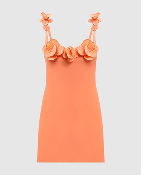 David Koma Orange dress with floral applique RE26DK04D