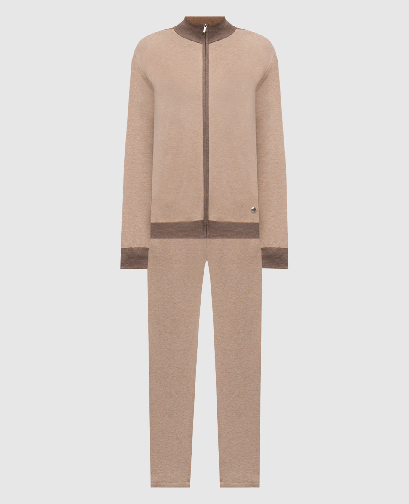 

Beige wool tracksuit with emblem Bertolo Cashmere