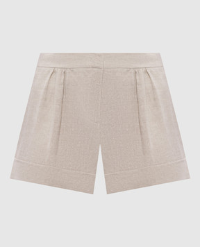 Twinset Gray linen shorts with lurex 261TT2523