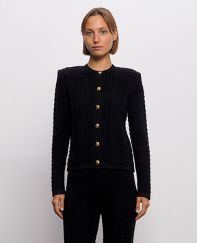 Twinset Black cardigan with textured pattern 262TP3101