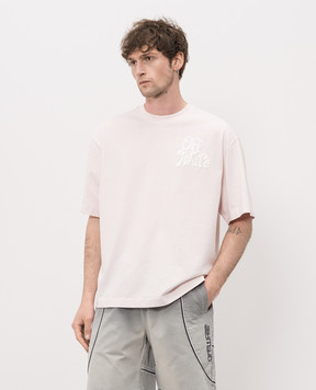 Off-White Pink T-shirt with logo print 44MAA120S26J00U