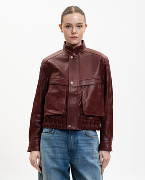 Babe Pay Pls Burgundy leather jacket 2508AMAZON