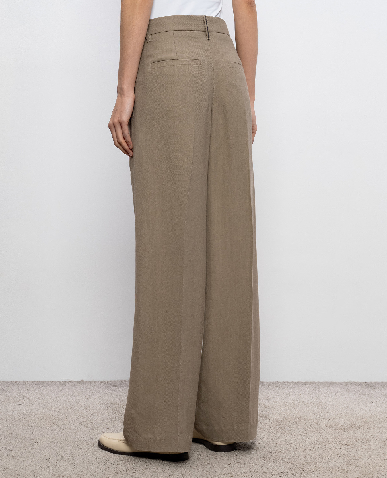 Beige linen pants Brunello Cucinelli 4