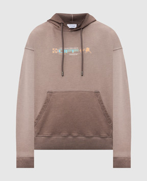 Off-White Brown Archi Geography Arrow Hoodie 44MBB085F26F003