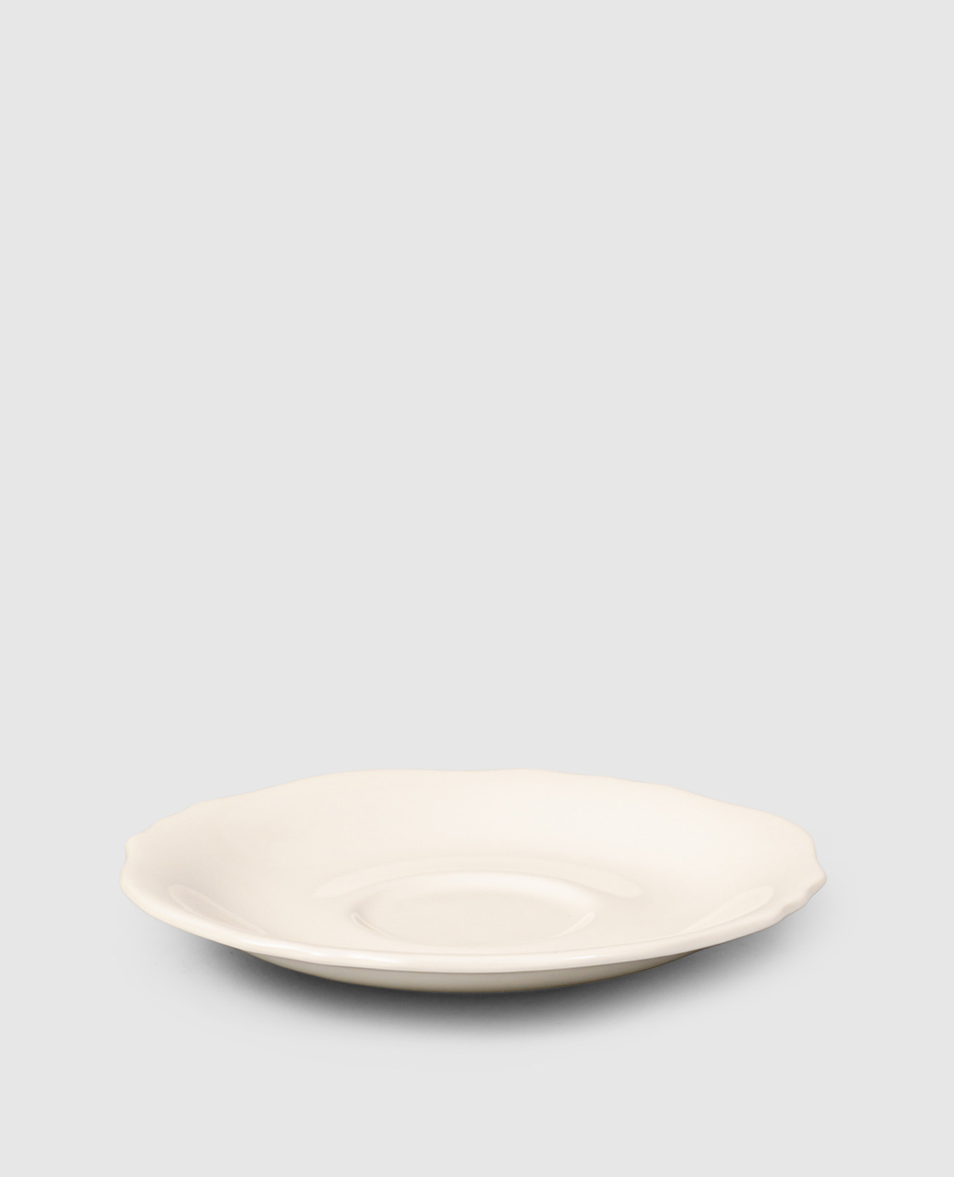White porcelain saucer for coffee cup Burano