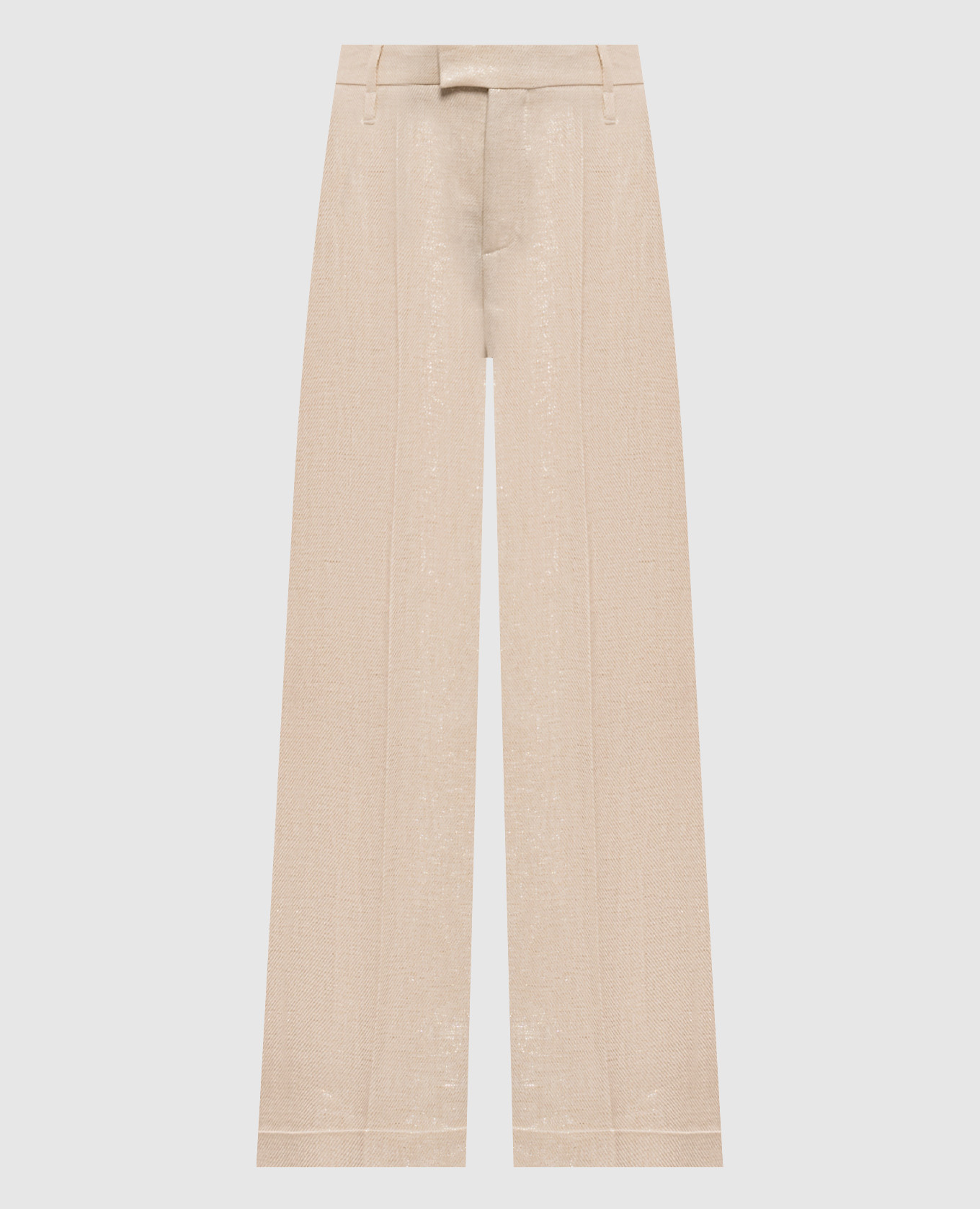

Beige linen trousers with lapels Brunello Cucinelli