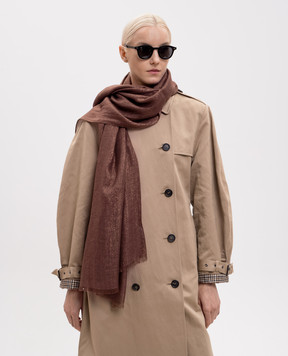 Brunello Cucinelli Brown stole with cashmere and silk with lurex MSCDAR097P