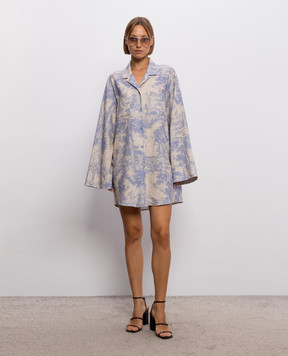 Off-White Roxy City Nature Linen Shirt Dress 2FU00547T
