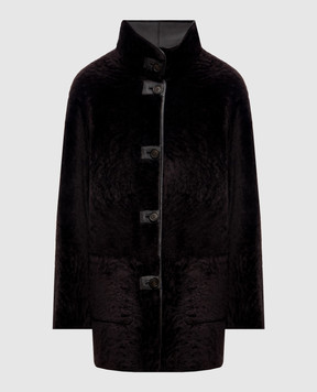 Simonetta Ravizza Brown reversible sheepskin coat Eddy 78 F06CO163H44