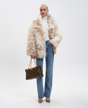 Babe Pay Pls Beige sheepskin coat 2323TIGRADO
