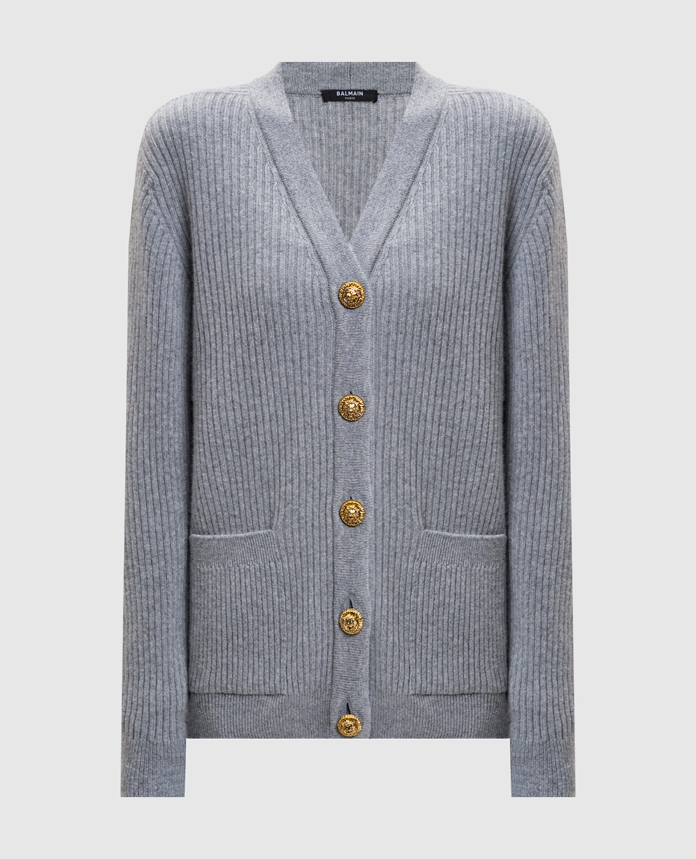 

Gray cashmere and wool cardigan Balmain, Grey