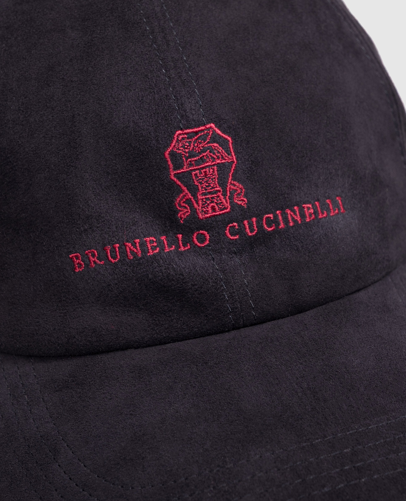 Blue suede cap with embroidered emblem Brunello Cucinelli 4