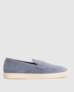 Canali Blue suede loafers RB01269461215