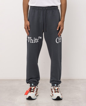 Off-White Blue sweatpants with logo print 44MCH057F26F001