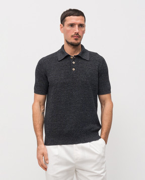 Brunello Cucinelli Gray polo with linen M2L707715