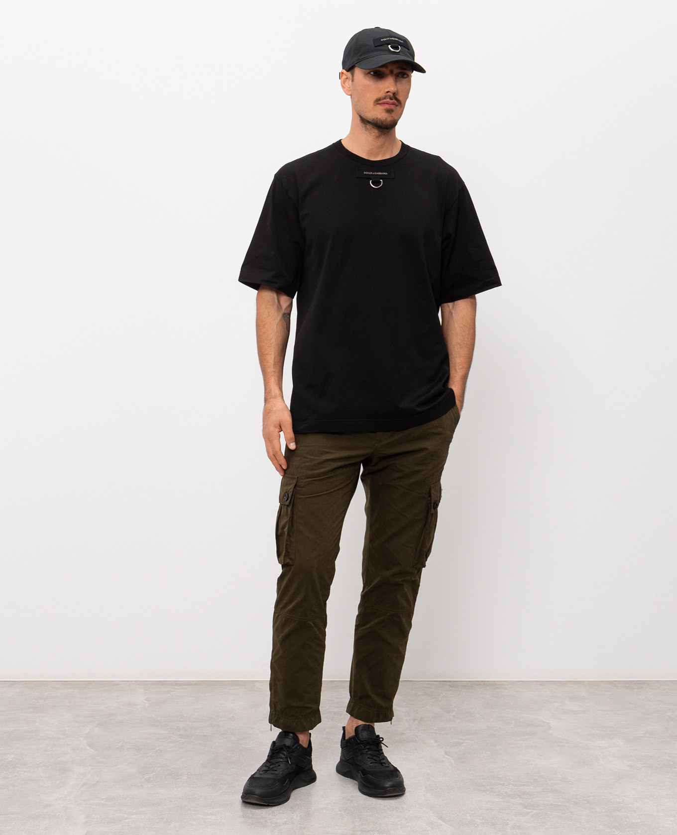 

Black T-shirt with logo patch Dolce&Gabbana