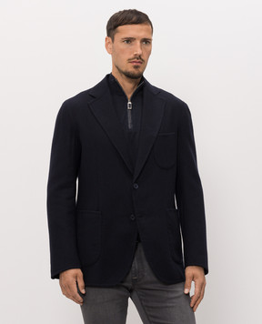 Stefano Ricci Blue blazer made of wool, cashmere and silk M1RSDB23T0WCK02V