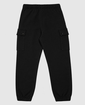 C.P. Company Kids' black joggers with logo patch CNP00ZLCA761014