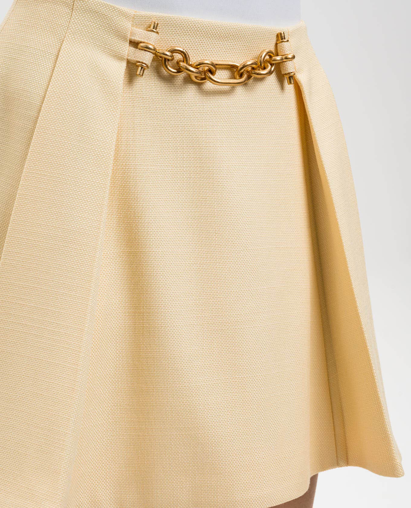 

Yellow mini skirt with chain Balmain