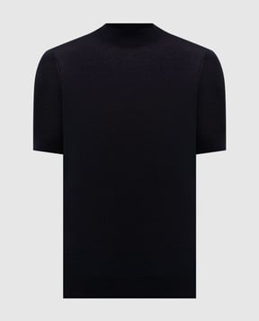 Brunello Cucinelli Navy blue silk t-shirt MNB805404