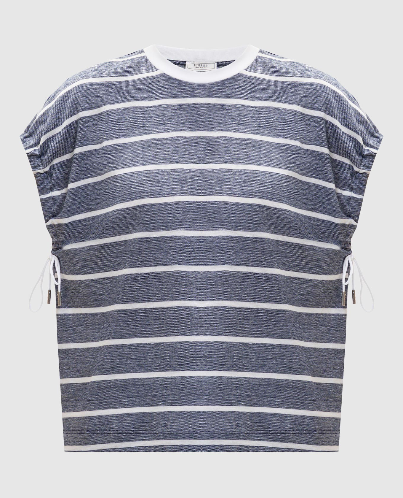 Blue striped linen t-shirt Peserico