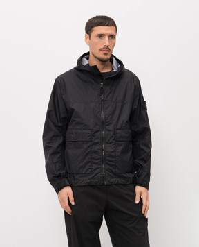 Stone Island Black jacket with logo patch L1S154100004S0A21