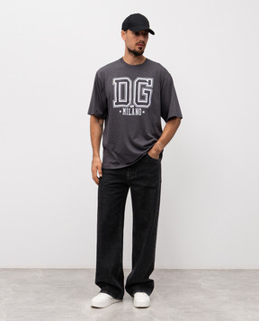 Dolce&Gabbana Grey melange T-shirt with logo G8PN9TG7PLQ