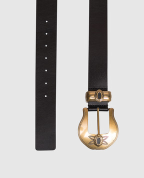 Momoni Yria black leather belt MOBT01893MO